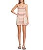 Color:Spring Stripe Ivory - Image 1 - FP Movement Striped Hot Shot Scoop Neck Sleeveless Mini Dress