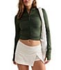 Free People FP Movement Tempo Ruched Half Zip Long Sleeve Top - Image 1