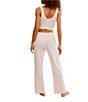 Free People Fresh In Love Ditsy Floral Pointelle Knit Lounge Set, Color:Snow Combo - Image 2