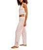 Free People Fresh In Love Ditsy Floral Pointelle Knit Lounge Set, Color:Snow Combo - Image 3
