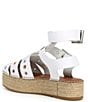 Color:White - Image 3 - Gable Glad Leather Espadrille Gladiator Platform Sandals