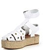 Color:White - Image 4 - Gable Glad Leather Espadrille Gladiator Platform Sandals