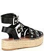 Color:Black - Image 2 - Gable Glad Leather Espadrille Gladiator Platform Sandals