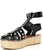 Color:Black - Image 4 - Gable Glad Leather Espadrille Gladiator Platform Sandals