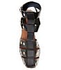 Color:Black - Image 5 - Gable Glad Leather Espadrille Gladiator Platform Sandals