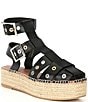 Color:Black - Image 1 - Gable Glad Leather Espadrille Gladiator Platform Sandals