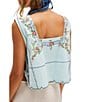 Free People Garden Wall Embroidered Square Neck Sleeveless Top - Image 2