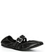 Color:Black - Image 1 - Gemini Leather Buckle Ballet Flats
