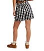 Free People Get Free Seersucker Gingham Coordinating Pull-On Shorts, Color:Black Combo - Image 2
