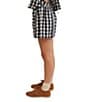 Free People Get Free Seersucker Gingham Coordinating Pull-On Shorts, Color:Black Combo - Image 3