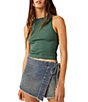Color:Evergreen - Image 1 - Hayley Crew Neck Racerback Knit Sleeveless Tank