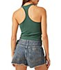 Color:Evergreen - Image 2 - Hayley Crew Neck Racerback Knit Sleeveless Tank