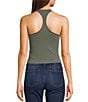 Color:Army - Image 2 - Hayley Crew Neck Racerback Knit Sleeveless Tank