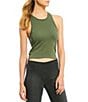 Color:Army - Image 1 - Hayley Crew Neck Racerback Knit Sleeveless Tank