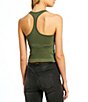 Color:Army - Image 2 - Hayley Crew Neck Racerback Knit Sleeveless Tank
