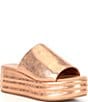 Color:Rose Gold - Image 1 - Harbor Leather Platform Slide Sandals