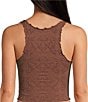 Color:Hickory - Image 2 - Here For You Seamless Lettuce Trimmed Cropped Cami