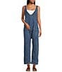 Color:Sapphire Blue - Image 1 - High Roller Scoop Neck Sleeveless Jumpsuit