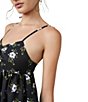Color:Black - Image 3 - In A Bubble Floral Print Sweetheart Neck Sleeveless Mini Dress