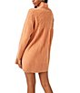 Color:Doe - Image 2 - Jaci Turtleneck Long Sleeve Babydoll Wool Blend Sweater Mini Dress
