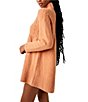 Color:Doe - Image 3 - Jaci Turtleneck Long Sleeve Babydoll Wool Blend Sweater Mini Dress