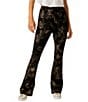 Color:Black Tie - Image 1 - Jayde Floral Metallic High Rise Flare Leg Pant