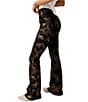 Color:Black Tie - Image 4 - Jayde Floral Metallic High Rise Flare Leg Pant