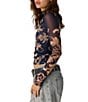Free People Jessa Printed Turtle Neck Long Sleeve Mesh Top - Image 3