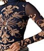 Free People Jessa Printed Turtle Neck Long Sleeve Mesh Top - Image 5