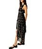 Color:Black Combo - Image 3 - Joaquin Floral Print Deep V-Neck Flutter Sleeve Asymmetrical Hem Dress