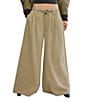 Free People Julien Low Rise Wide Leg Drawstring Chino Trouser Pants, Color:Chinchilla - Image 1