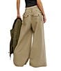 Free People Julien Low Rise Wide Leg Drawstring Chino Trouser Pants, Color:Chinchilla - Image 2