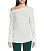 Color:Optic White - Image 1 - Kimmi Off-the-Shoulder Long Sleeve Knit Top