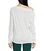 Color:Optic White - Image 2 - Kimmi Off-the-Shoulder Long Sleeve Knit Top