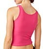 Color:Raspberry Sorbet - Image 2 - Knit Clean Lines High Neck Sleeveless Camisole