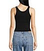 Color:Black - Image 2 - Knit Clean Lines High Neck Sleeveless Camisole
