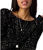 Free People Leading The Way Sequin-Covered Boat Neck Long Sleeve Top - Image 5