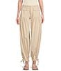 Free People Lotus Mid Rise Cinched-Tie Wide Leg Banded Ankle Jeans ...