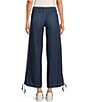 Color:Juno - Image 2 - Lotus Mid Rise Cinched-Tie Wide Leg Banded Ankle Jeans