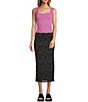 Color:Wild Berry - Image 3 - Love Letter Jacquard Floral Square Neck Sleeveless Wide Strap Cami