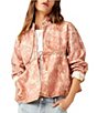 Color:Apricot Combo - Image 1 - Lua Bed Floral Print High Collar Long Sleeve Jacket