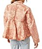 Color:Apricot Combo - Image 2 - Lua Bed Floral Print High Collar Long Sleeve Jacket