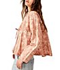 Color:Apricot Combo - Image 3 - Lua Bed Floral Print High Collar Long Sleeve Jacket