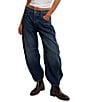 Free People We The Free Good Luck Mid-Rise Wide Leg Barrel Jeans, Color:Deep End - Image 1