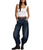 Free People We The Free Good Luck Mid-Rise Wide Leg Barrel Jeans, Color:Deep End - Image 4