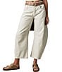 Free People We The Free Good Luck Mid Rise Cropped Barrel Jeans, Color:Milk - Image 1