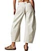 Free People We The Free Good Luck Mid Rise Cropped Barrel Jeans, Color:Milk - Image 2