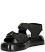 Color:Black - Image 4 - Mandi Raffia Buckle Chunky Platform Sandals