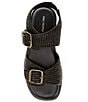 Color:Black - Image 5 - Mandi Raffia Buckle Chunky Platform Sandals
