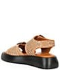 Color:Natural - Image 3 - Mandi Raffia Buckle Chunky Platform Sandals